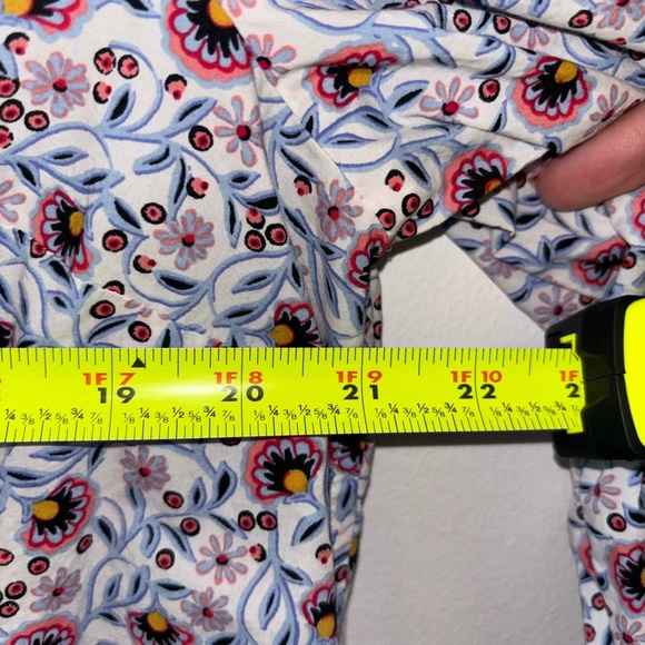 Talbots Cotton Lotus Flower Floral Button Down Blouse Size XL - Picture 9 of 10